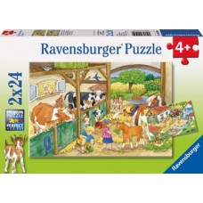 24 pc Ravensburger Puzzle - Merry Country Life 2x24pc